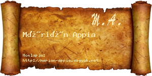 Márián Appia névjegykártya